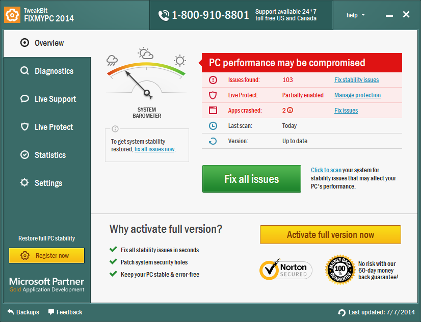 TweakBit FixMyPC software
